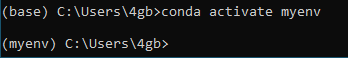 Figure 4. How to activate an Anaconda virtual environment