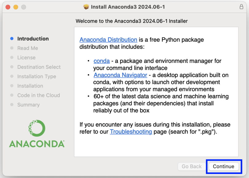 Figure 5. Introduction to Anaconda installation (GUI)