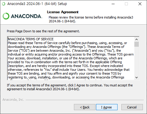 Figure 4. License Agreement for Anaconda Installation