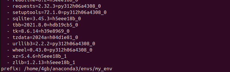 Figure 2. Contents of the yml environment file for backup of an Anaconda virtual environment