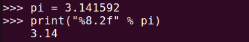 Figure 9. Python formats floating-point output with specified width and precision