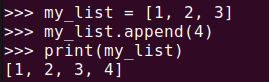 Figure 2. Adding a new element to a list using the Python list.append() method