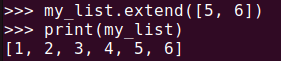 Figure 3. Adding multiple elements using the Python list.extend() method