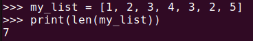 Figure 9. Getting the length of a Python list using the len() function