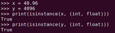 Figure 2. Checking multiple classes using Python isinstance()