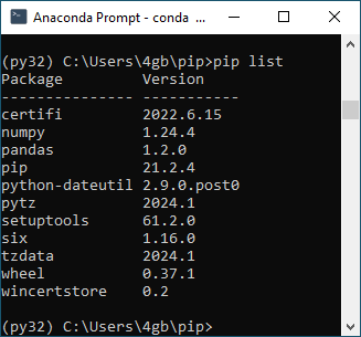 Figure 1. List of packages installed via pip install