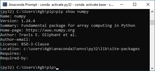 Figure 3. Checking detailed package information with pip show