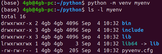 Figure 1. Creating and inspecting a Python virtual environment