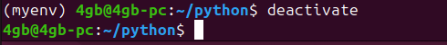 Figure 4. Deactivating a Python virtual environment
