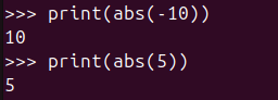 Figure 1. Applying the Python abs() function to integers