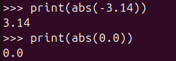 Figure 2. Applying the Python abs() function to floating-point numbers