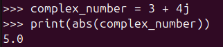 Figure 3. Applying the Python abs() function to complex numbers