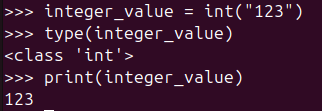 Figure 1. Converting the string "123" into a number using the Python int() function