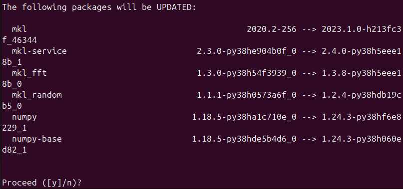 Figure 4. Updating dependency packages during installation