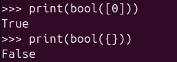 Figure 5. Evaluating lists and dictionaries with the Python bool() function