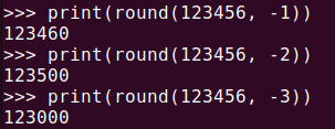 Figure 4. Rounding integers with Python's round() function