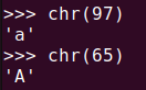 図1. Python chr() で ASCII コードを文字に変換